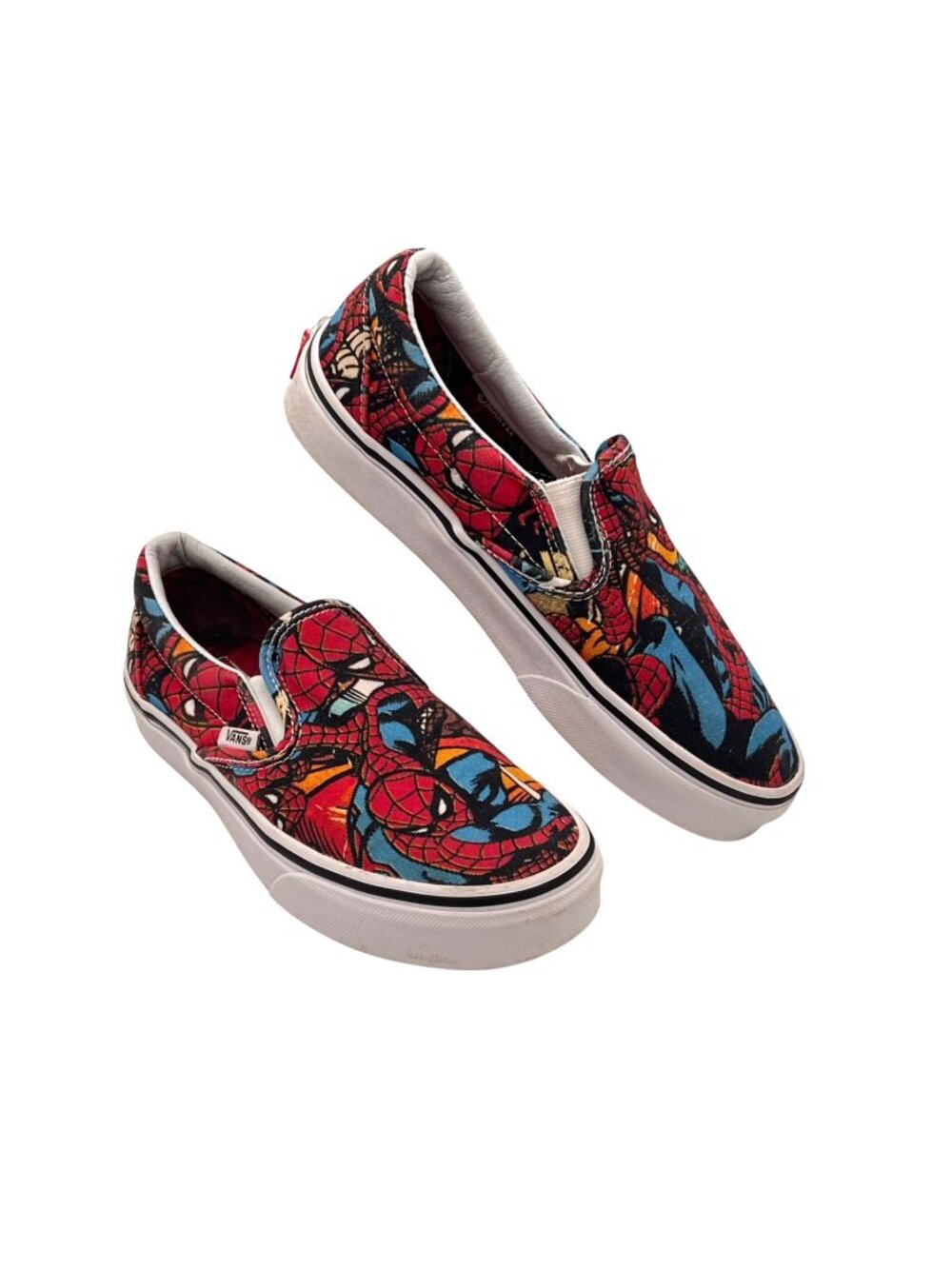 Vans X Marvel Slip-On Shoes Spider-Man Print Mens 5 Womens 6.5 Comic Style 2018
